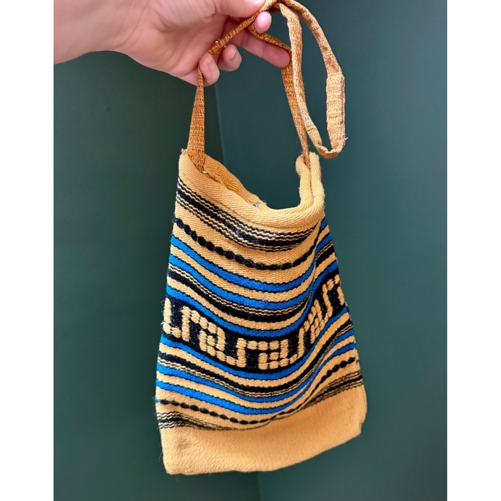 Vintage Teresa Bruno Woven Shoulder Hippie Boho Bag